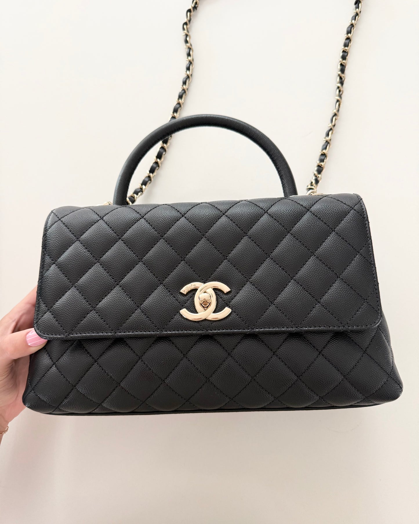 Chanel Black Caviar Large Coco Handle