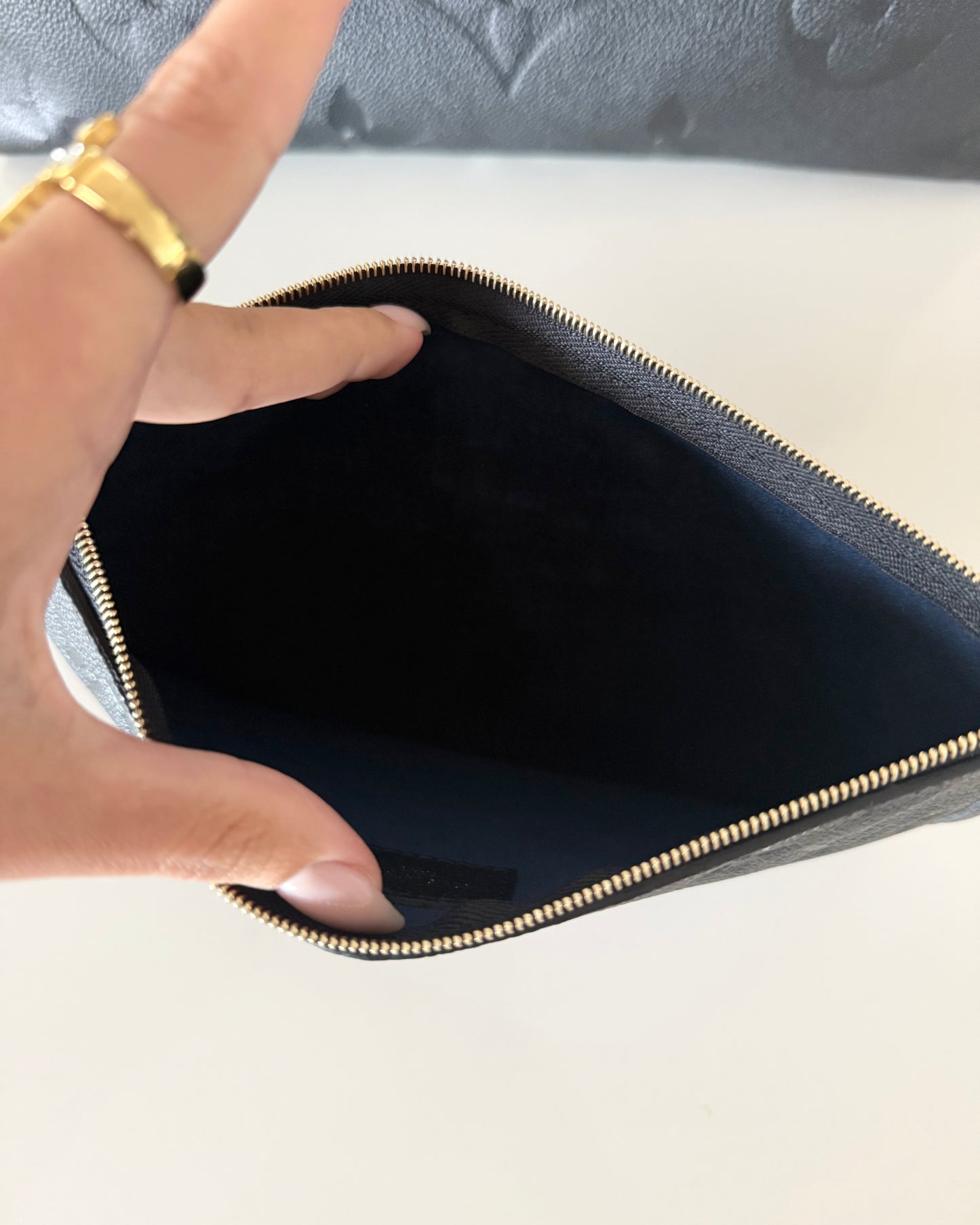 Louis Vuitton Black Monogram Empreinte Leather Carryall MM