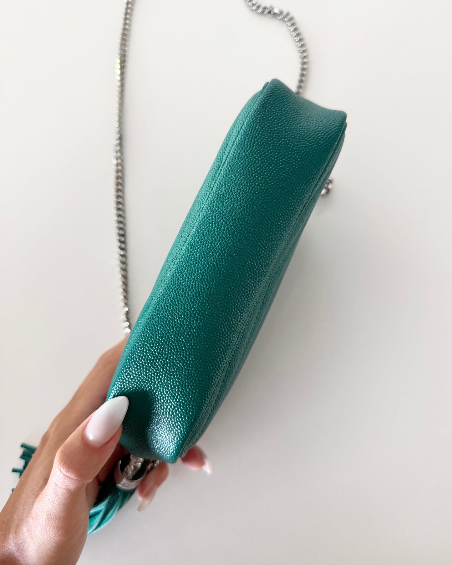Saint Laurent Green Lou Mini Shoulder Bag