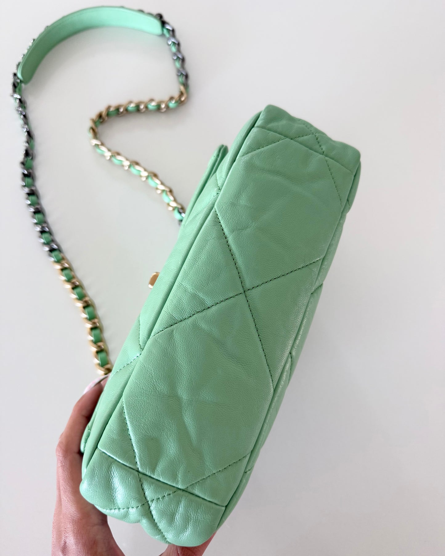 Chanel Mint Green Goatskin Small 19 Bag