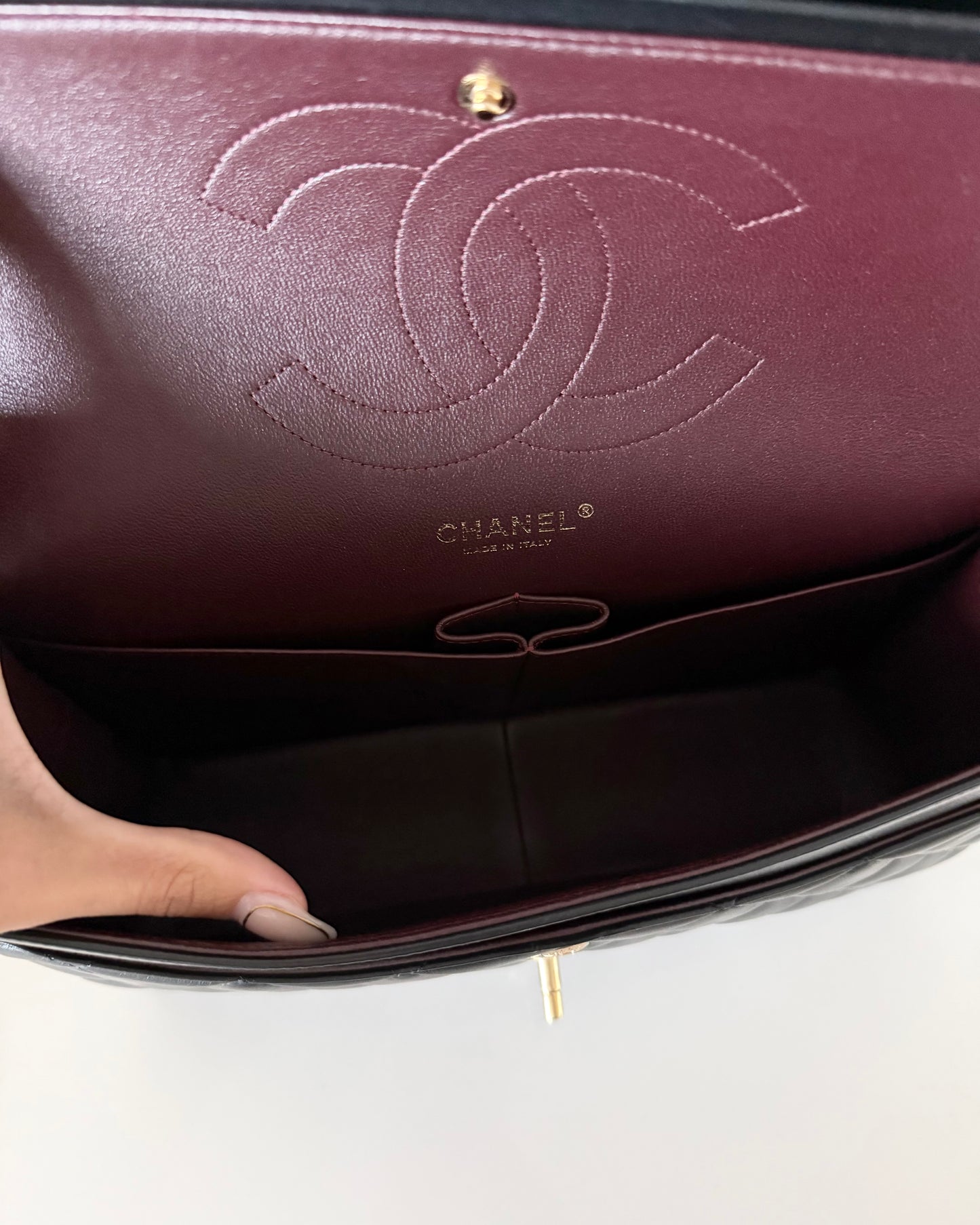 Chanel Black Quilted Lambskin Classic Jumbo