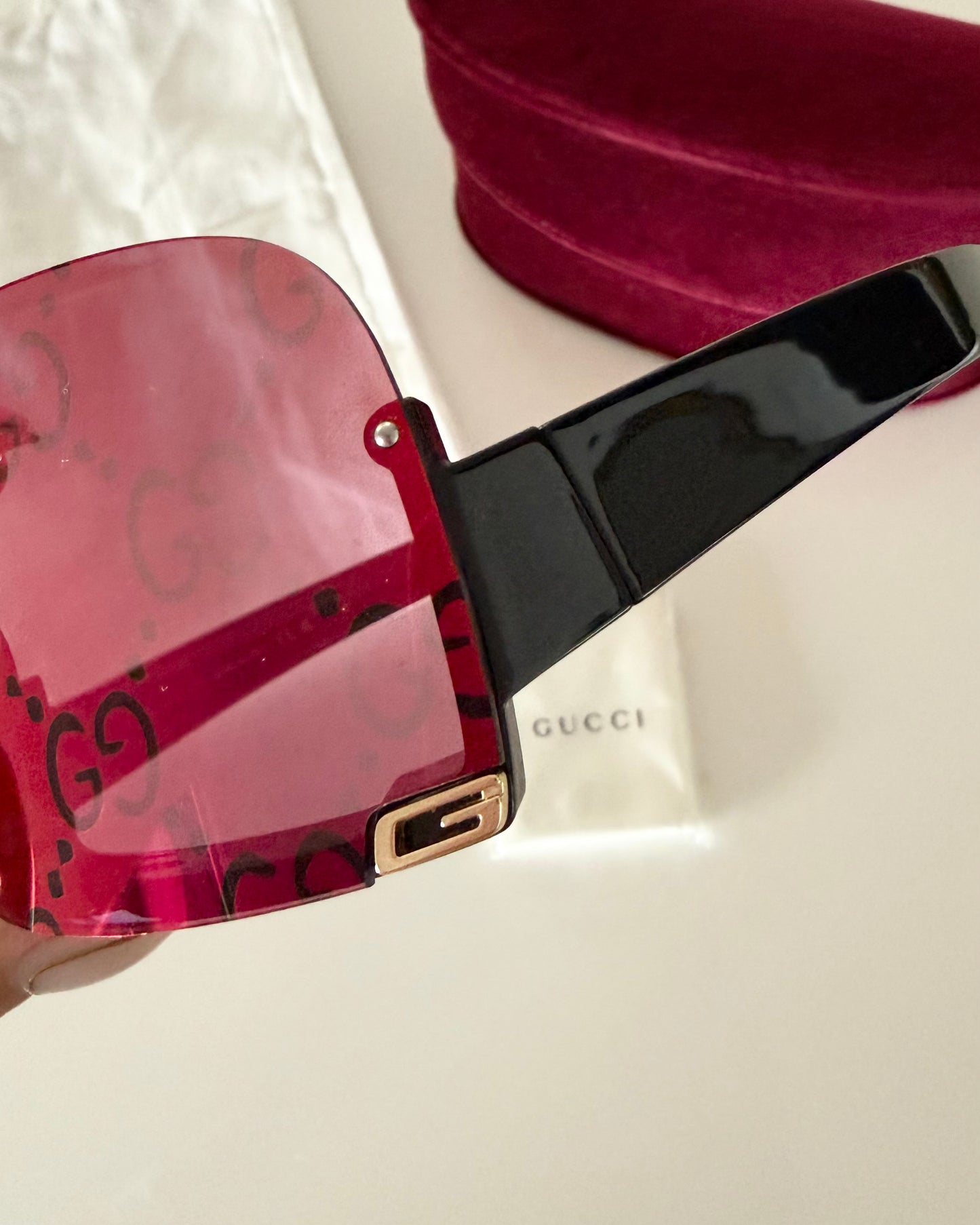 Gucci Colorful Logo Blade Sunglasses