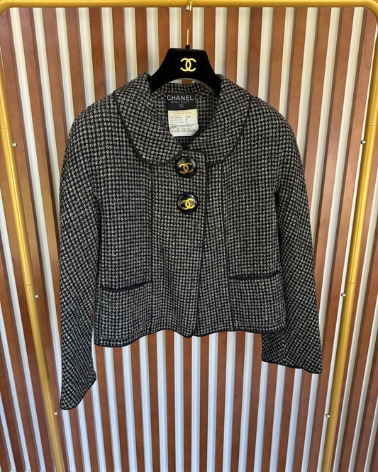 Chanel SUPER RARE Black Tweed Jacket from 29 collection 1992