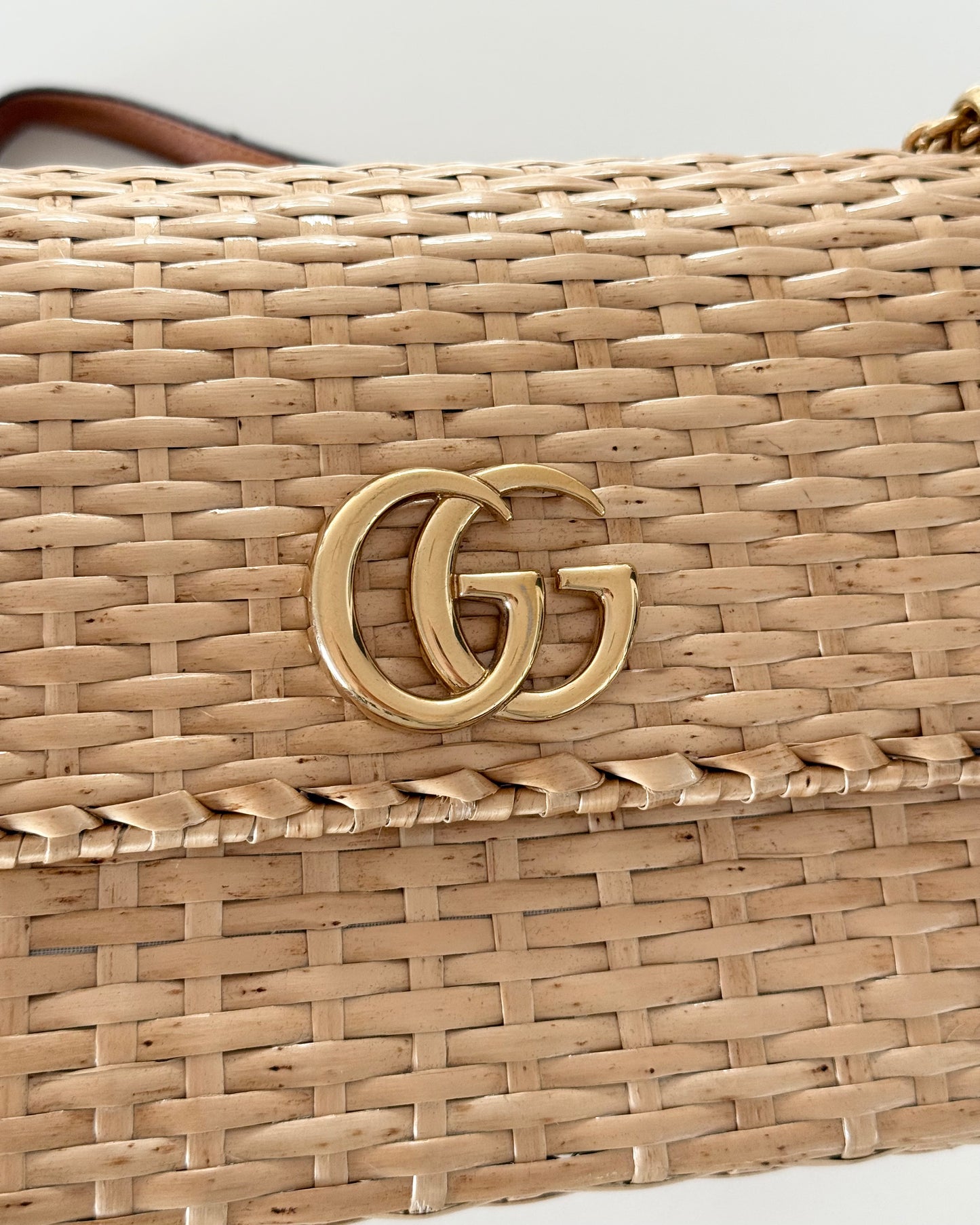 Gucci Limited Edition Wicker Basket Marmont Bag