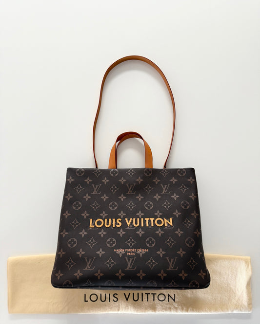 Louis Vuitton Monogram Calfskin Leather Shopper Tote MM Bag