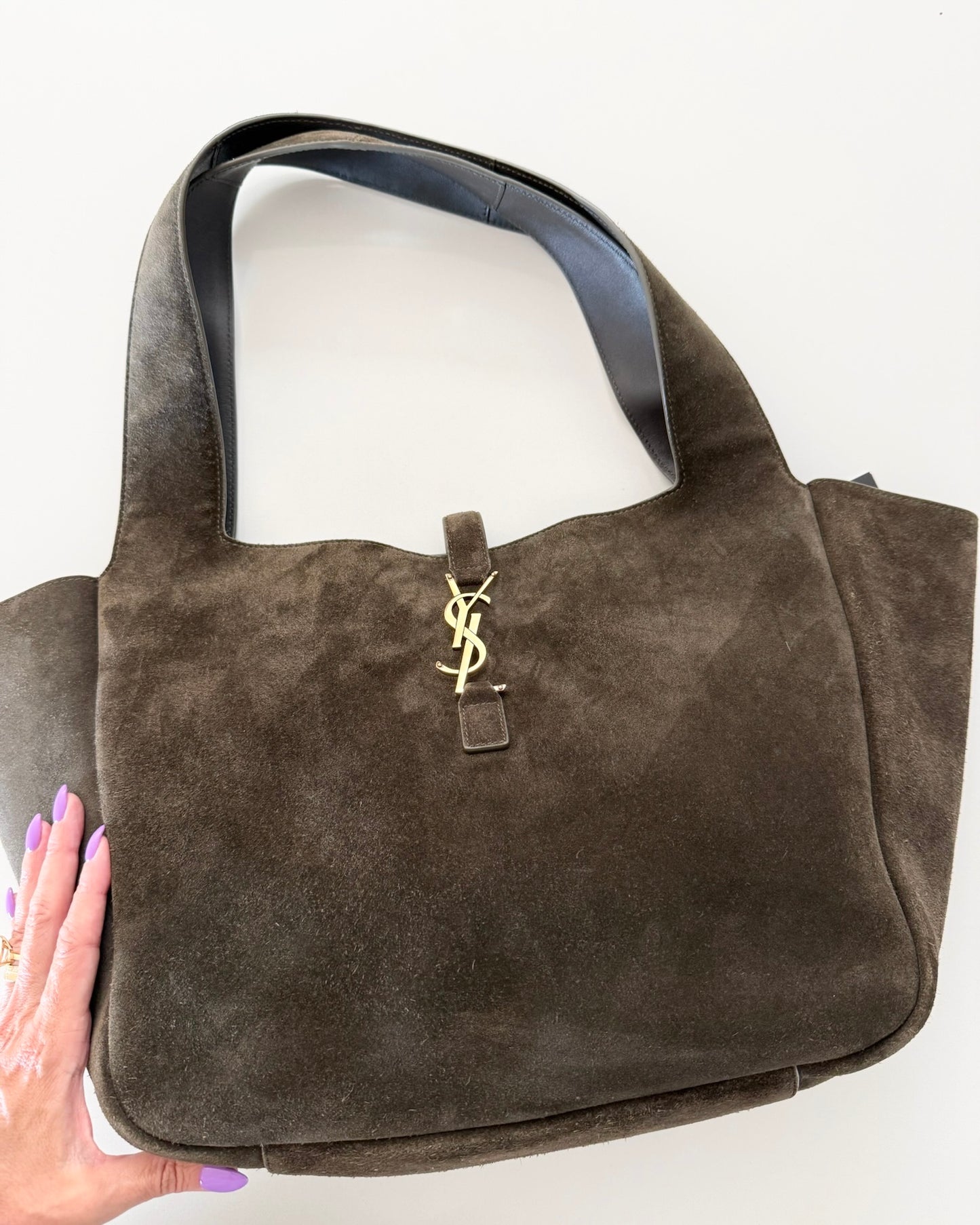 Saint Laurent Brown Suede Bea Tote Bag