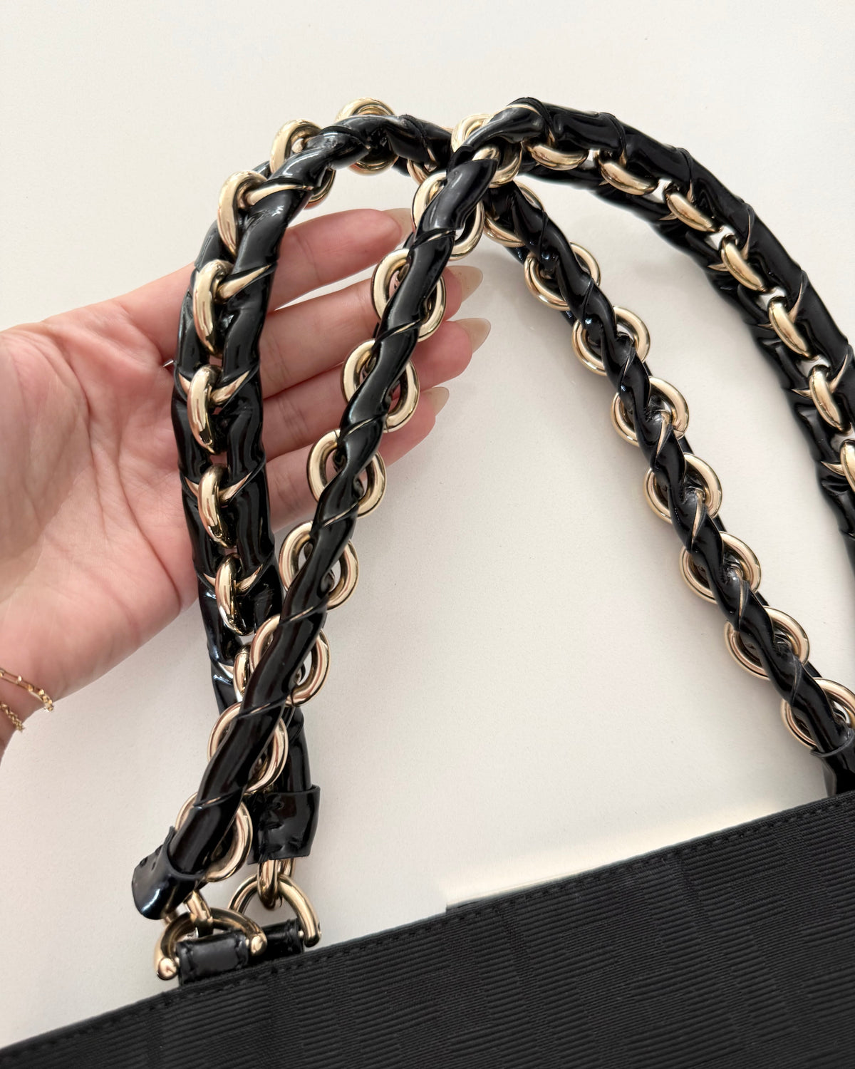 Fendi Black Vintage Canvas Zucca Mia Tote