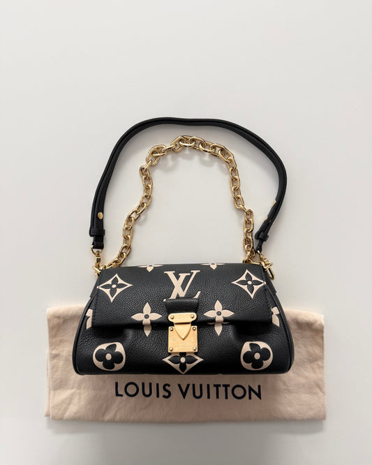 Louis Vuitton Black and Creme Monogram Empreinte Favorite NM Bag