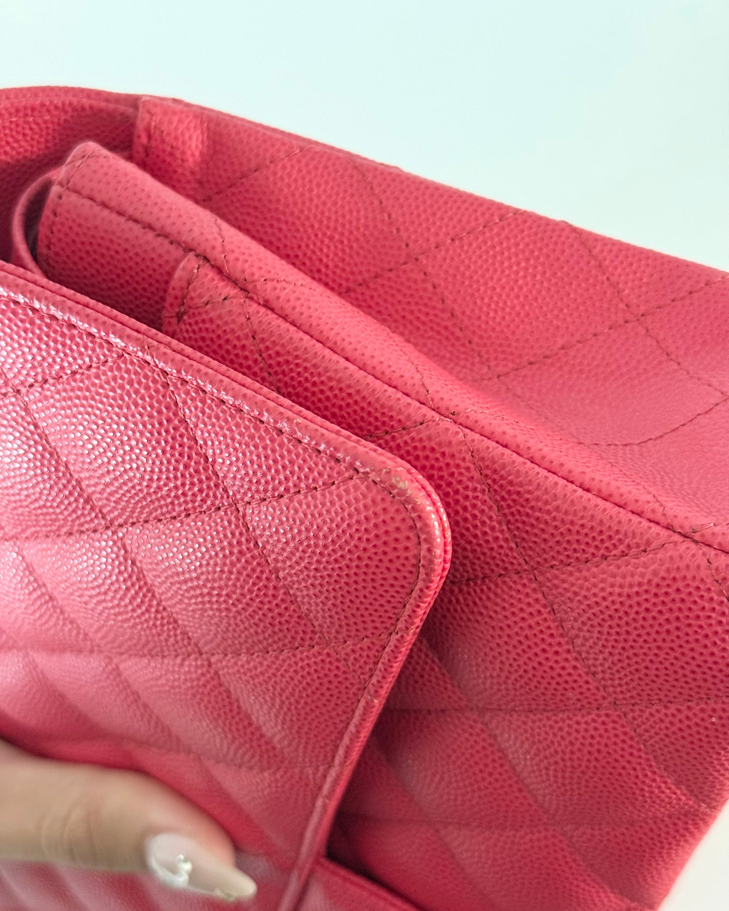 Chanel Red/Coral 11.12 Medium Classic Double Flap