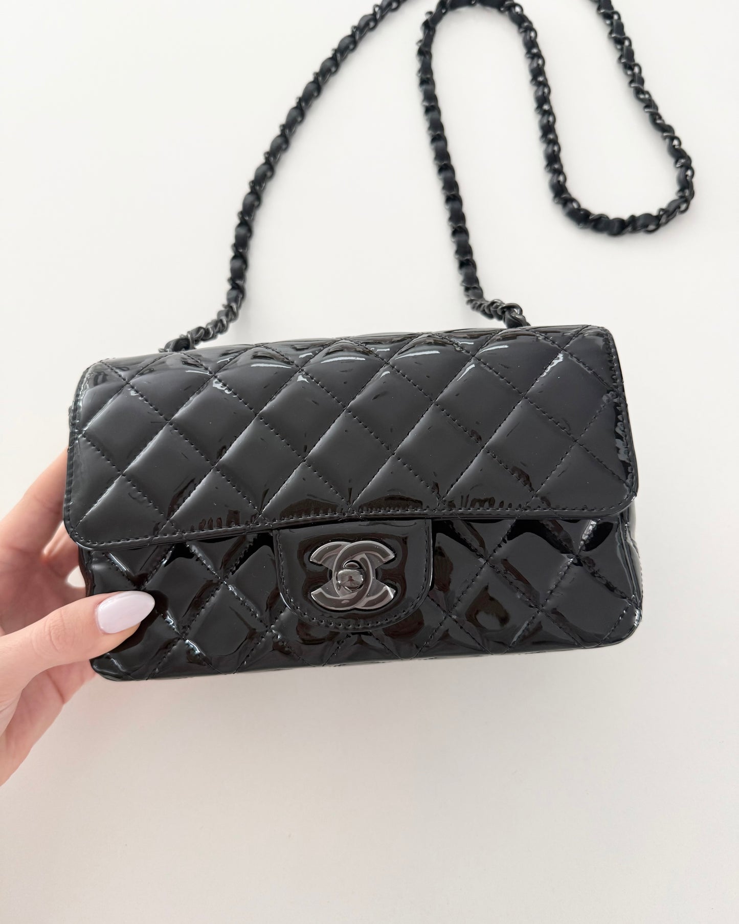 Chanel SO Black Patent Mini