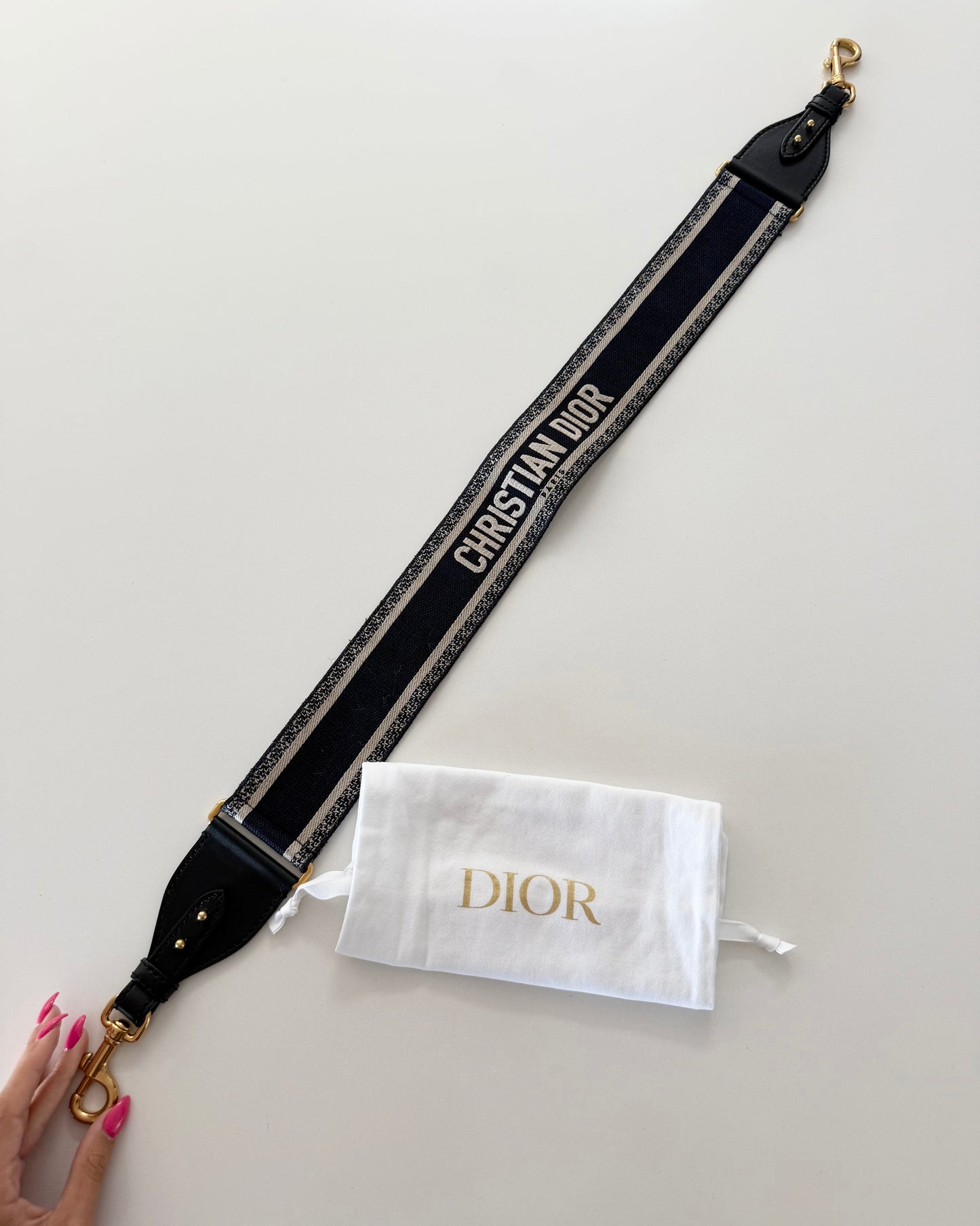 Christian Dior Blue Logo Guitar Strap