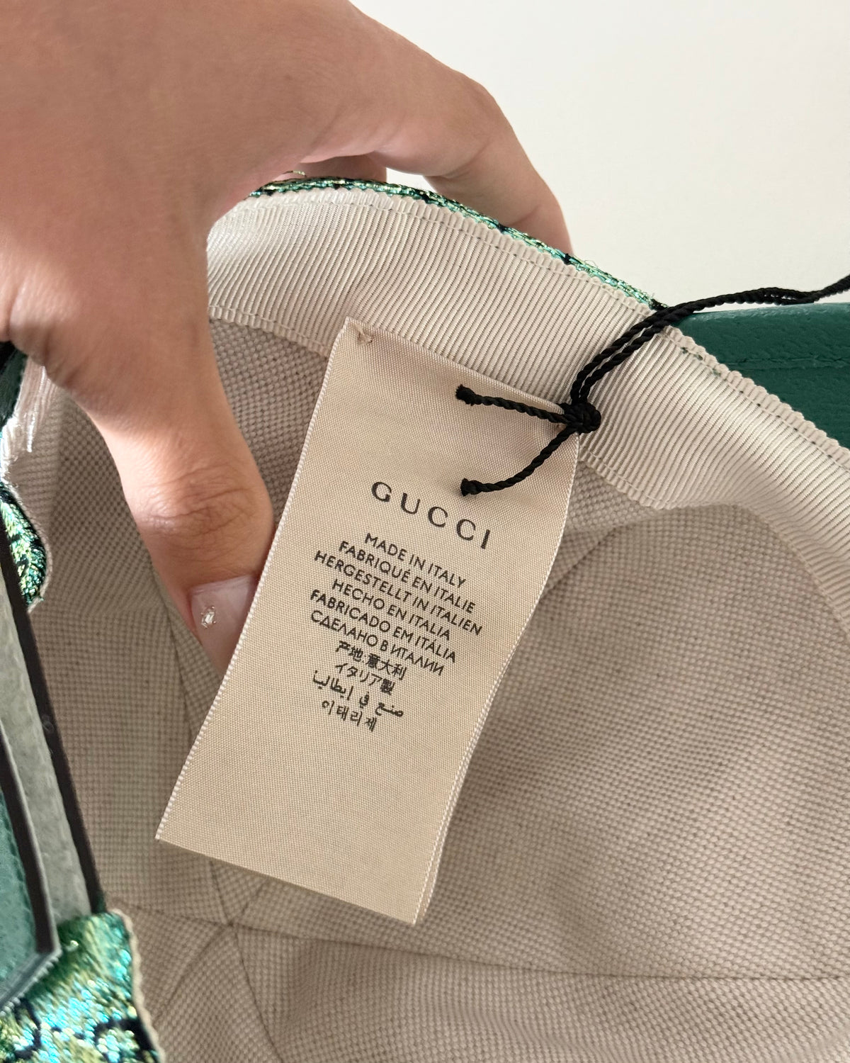 Gucci Limited Edition Green Metallic Logo Baseball Hat Size S