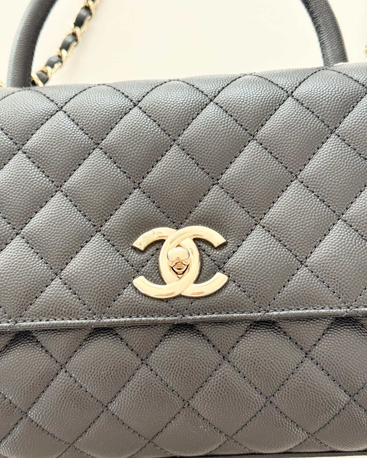 Chanel Black Caviar Large Coco Handle