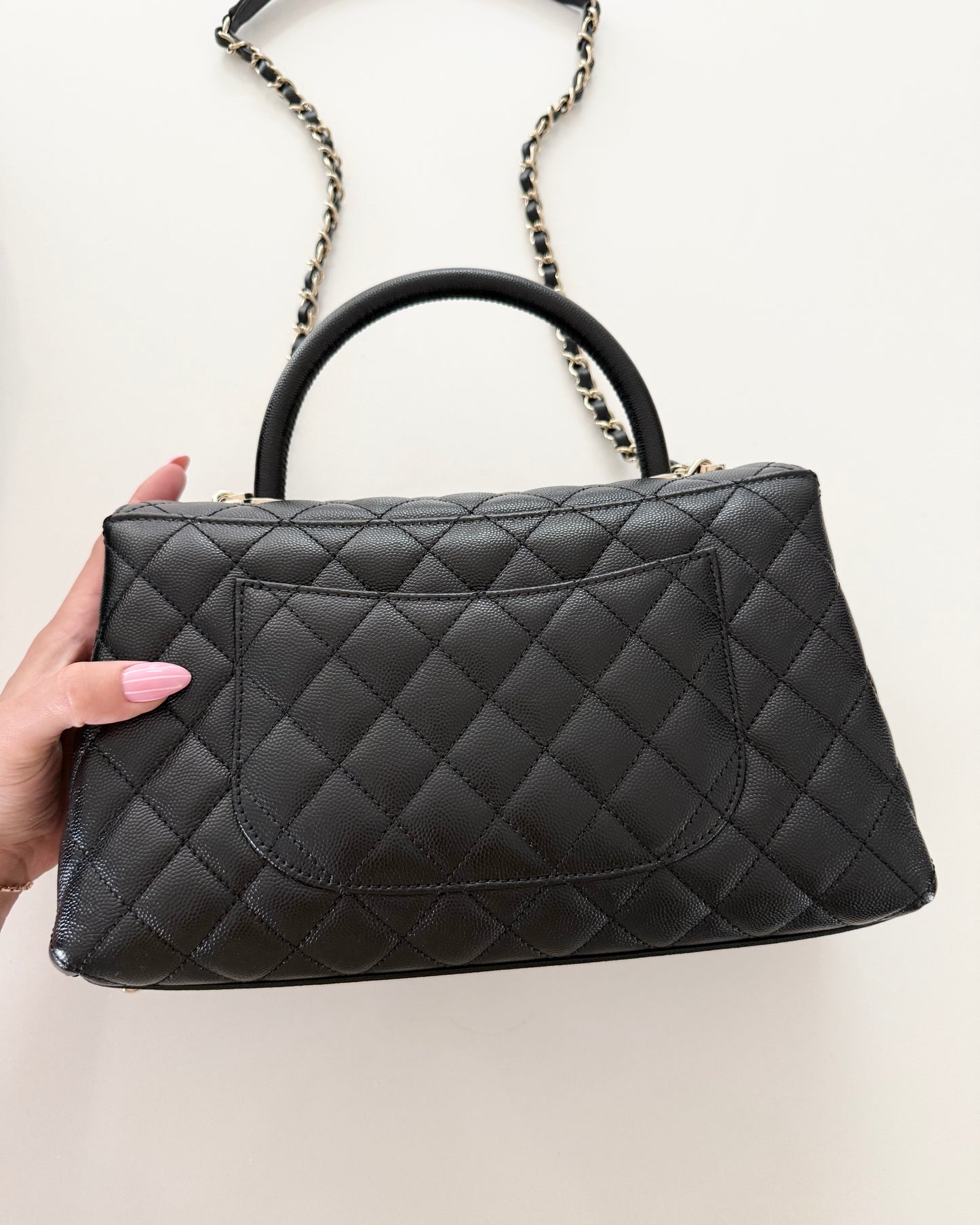 Chanel Black Caviar Large Coco Handle