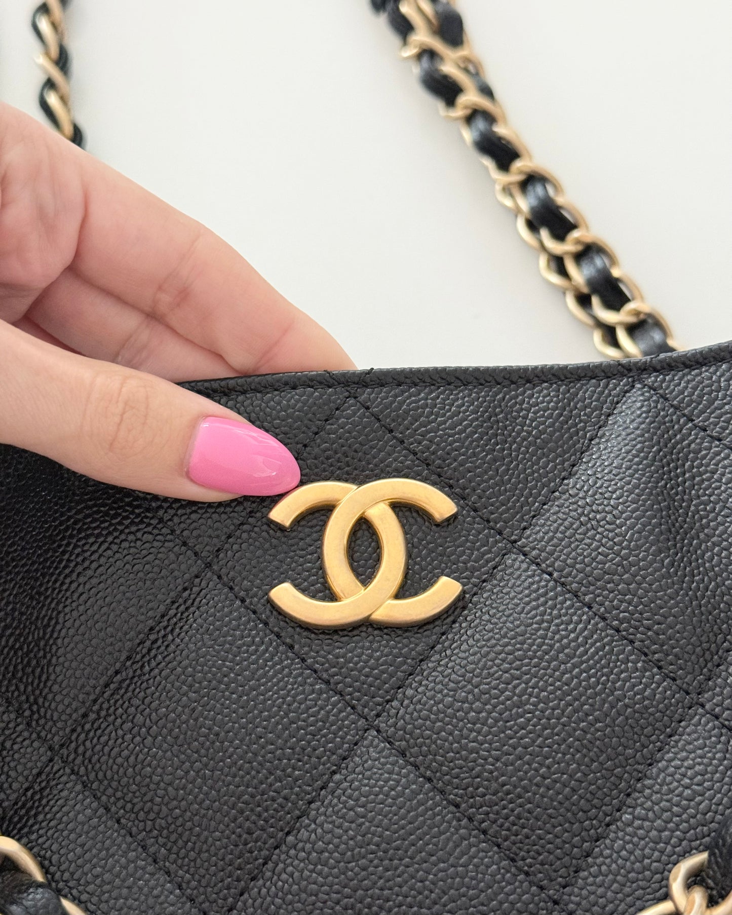 Chanel Black Caviar Classic Shopping Tote from 2022