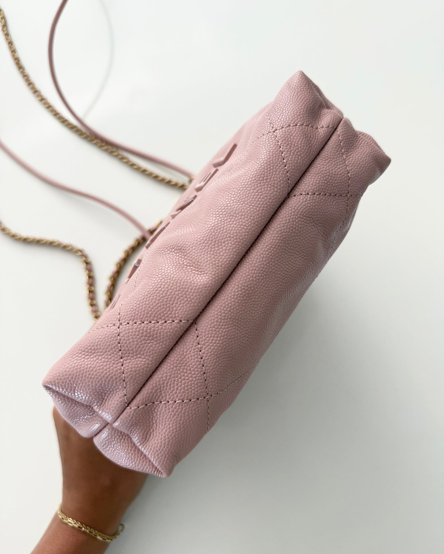 Chanel Light Pink Caviar Mini 22 Bag