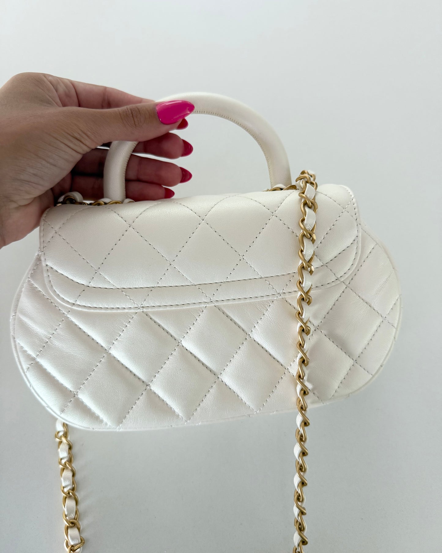 Chanel Pearlized White Baywatch Top Handle Bag