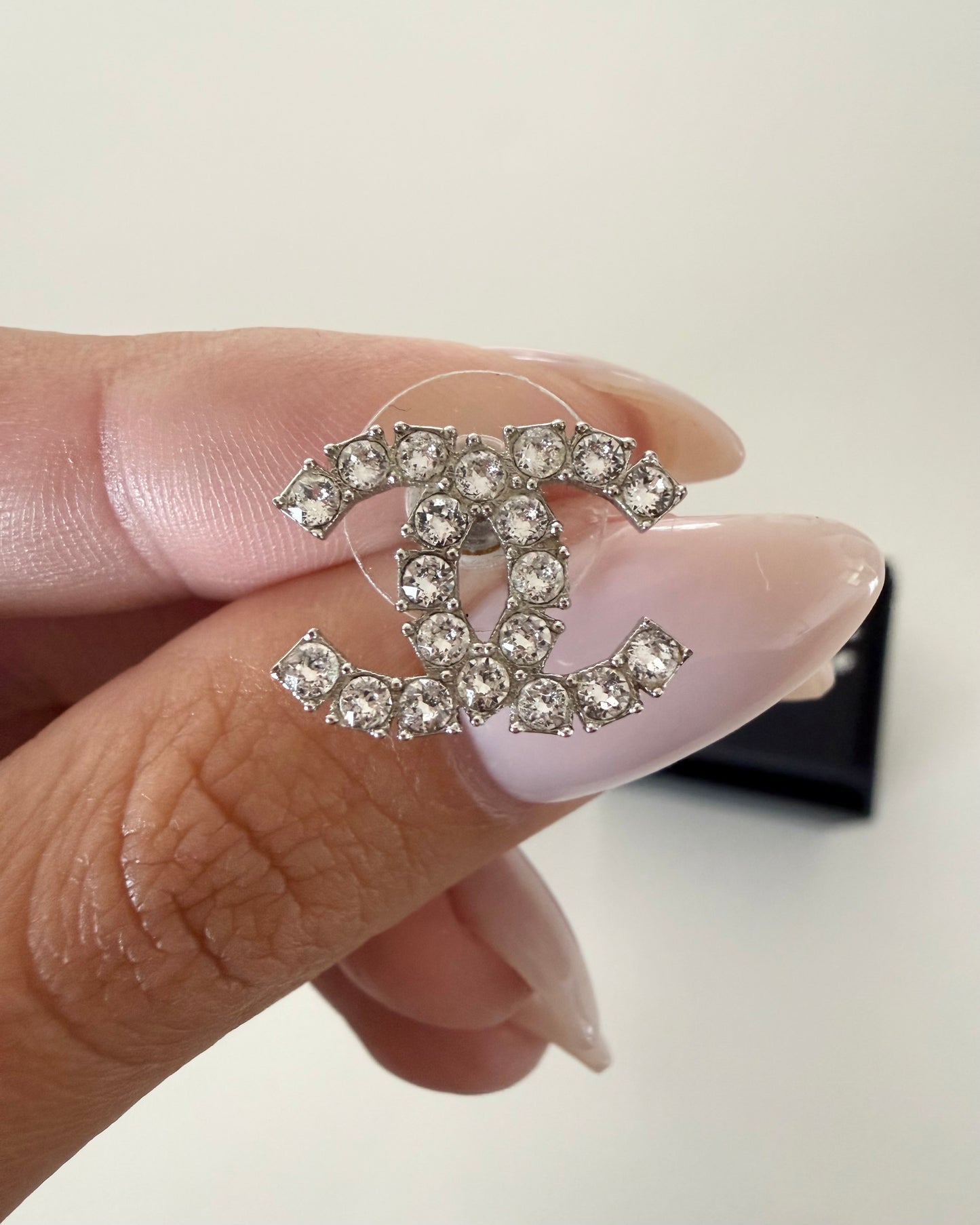 Chanel Silver Crystal Studs from B19