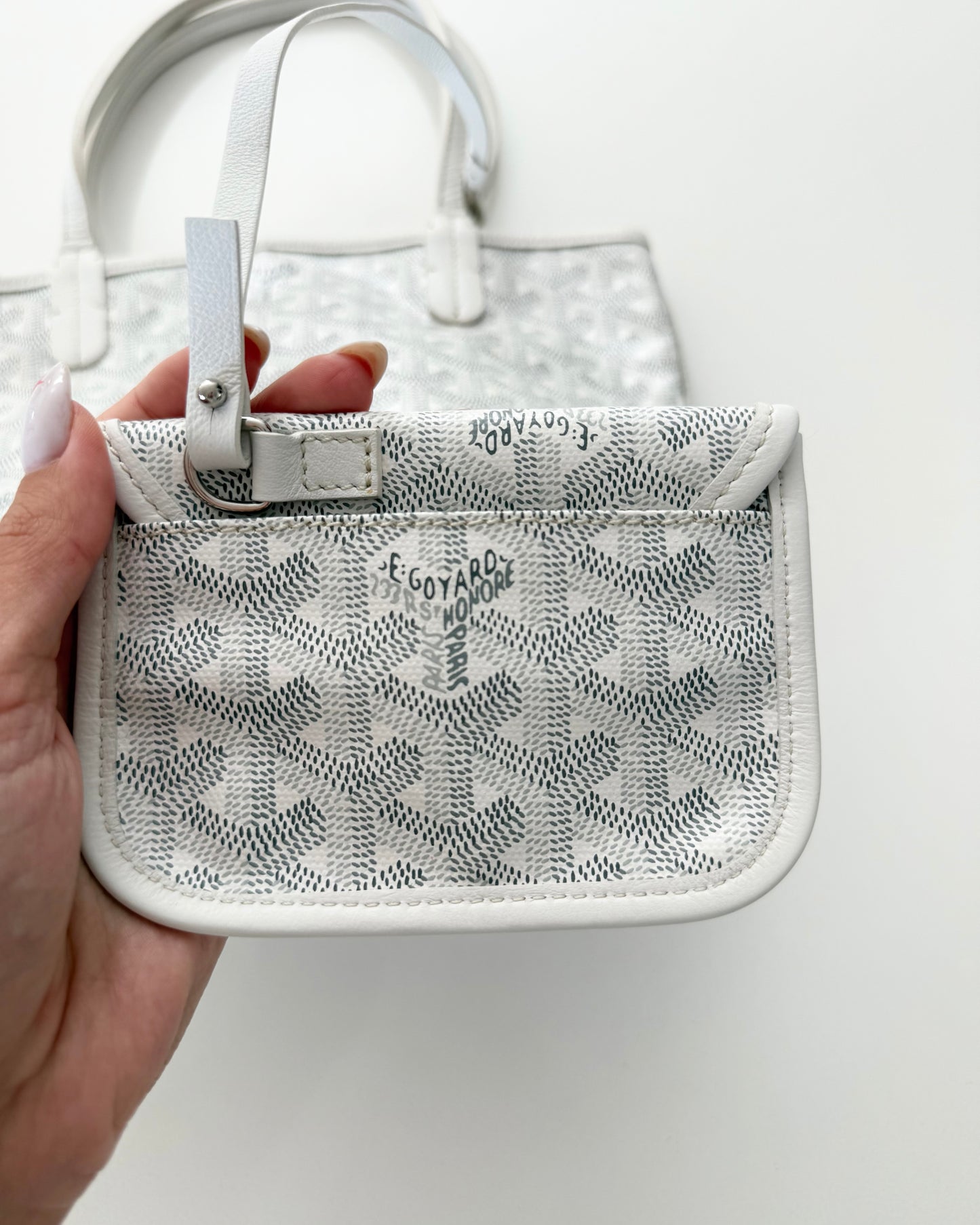 Goyard White Mini Anjou Tote