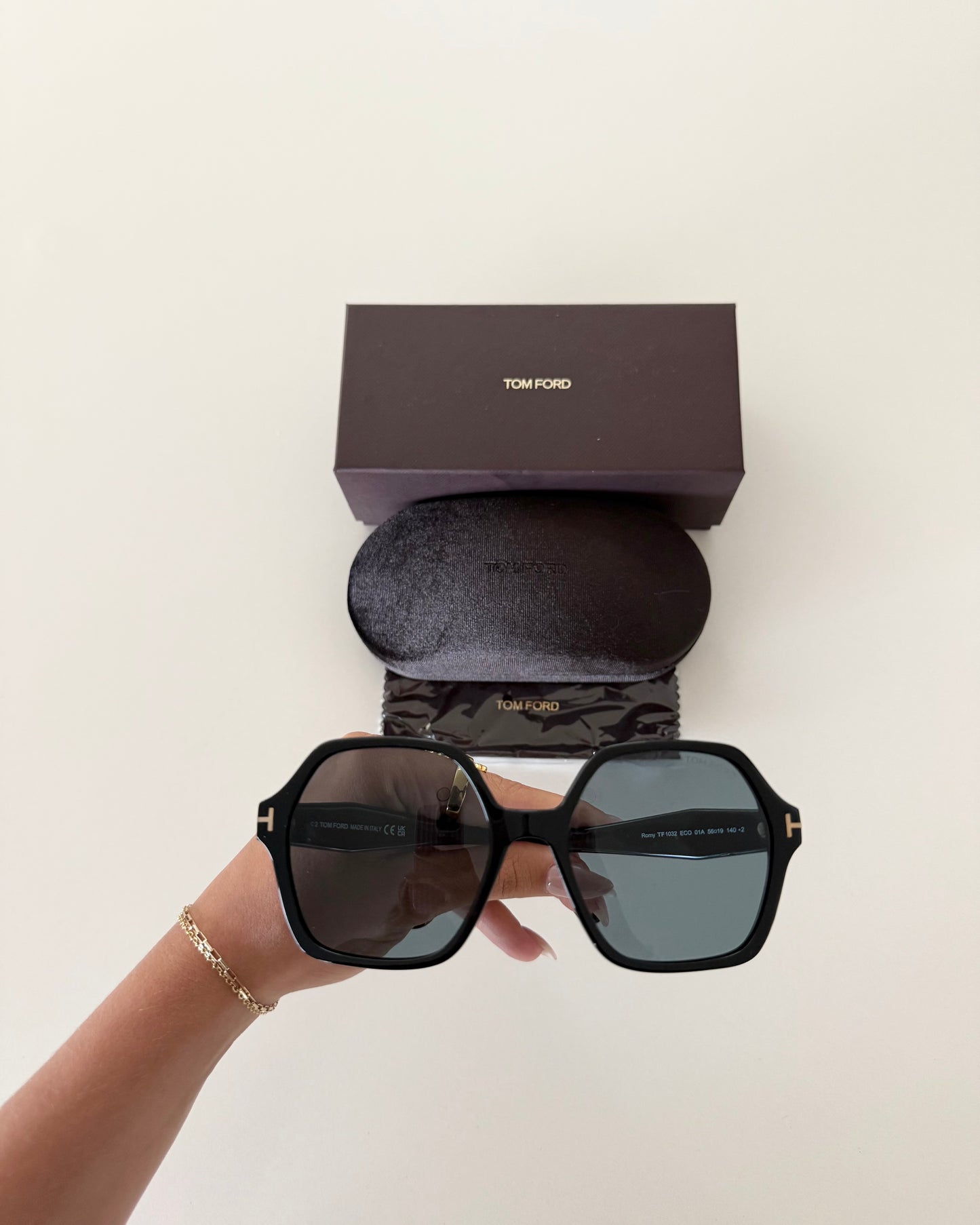 Tom Ford Black Oversized Octagon Sunnies