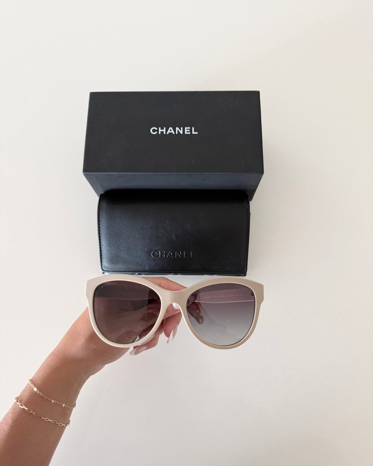 Chanel Beige Round Sunglasses