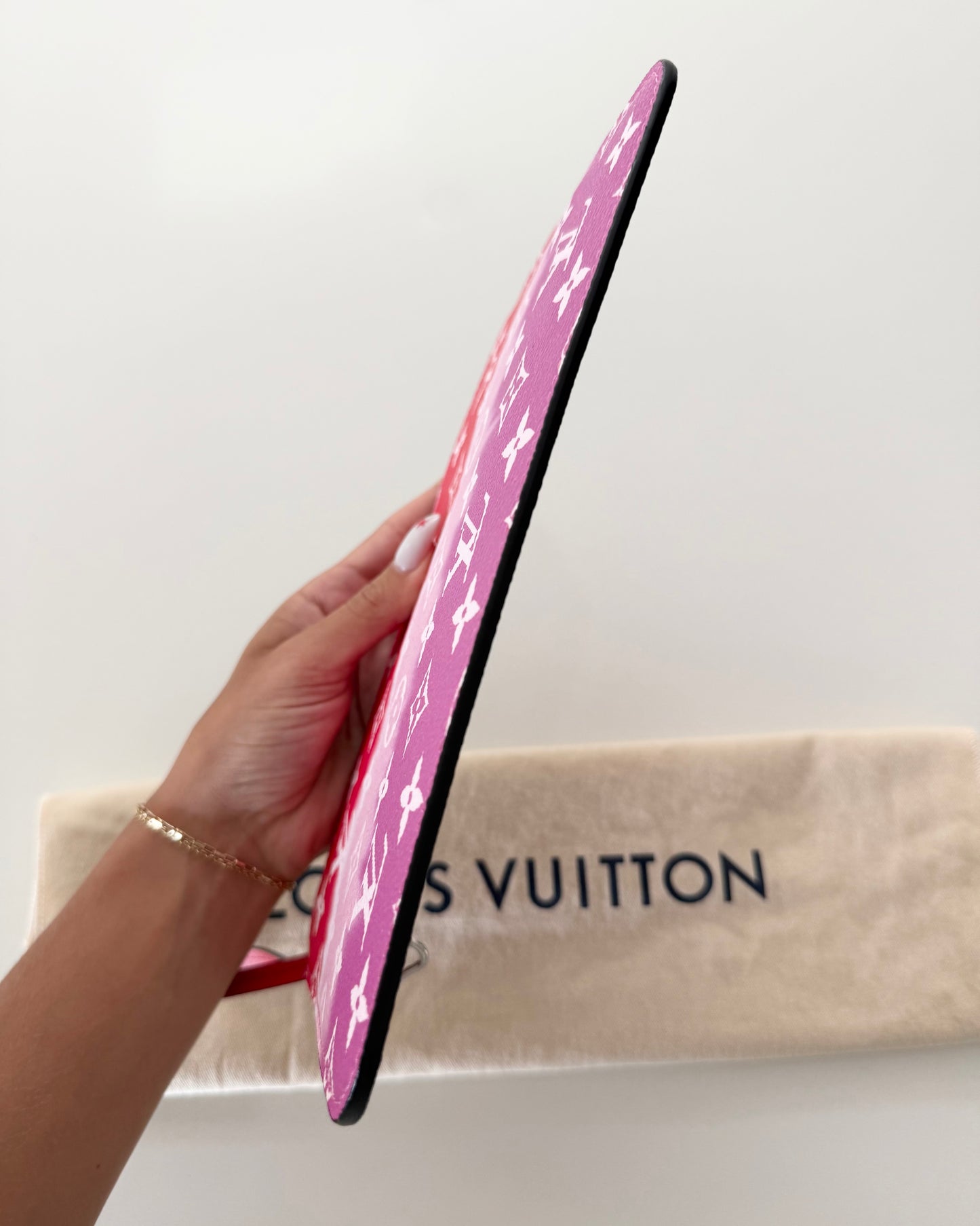 Louis Vuitton Pink and Red Escale Neverfull Pouch from 2020