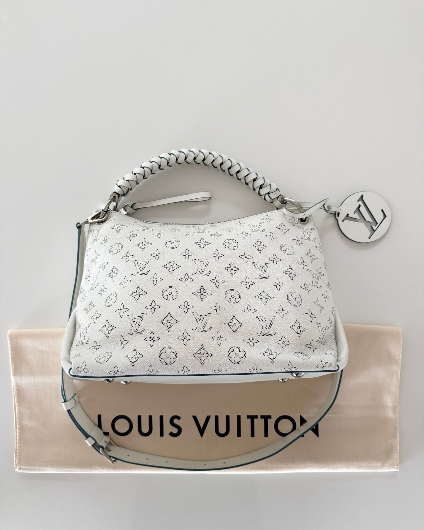 Louis Vuitton Snow White Monogram Mahina Leather Hobo MM