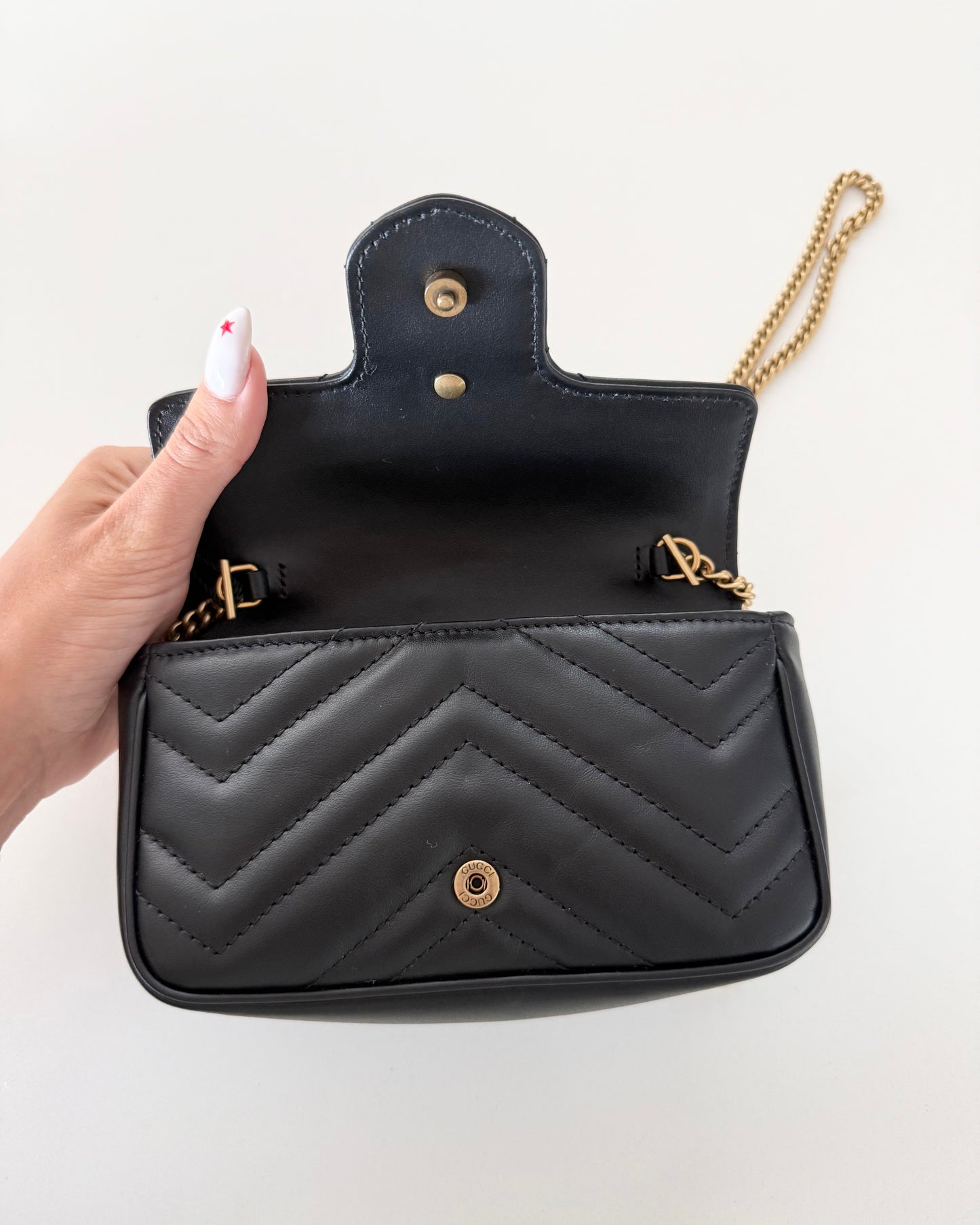 Gucci Black Leather Super Mini Bag
