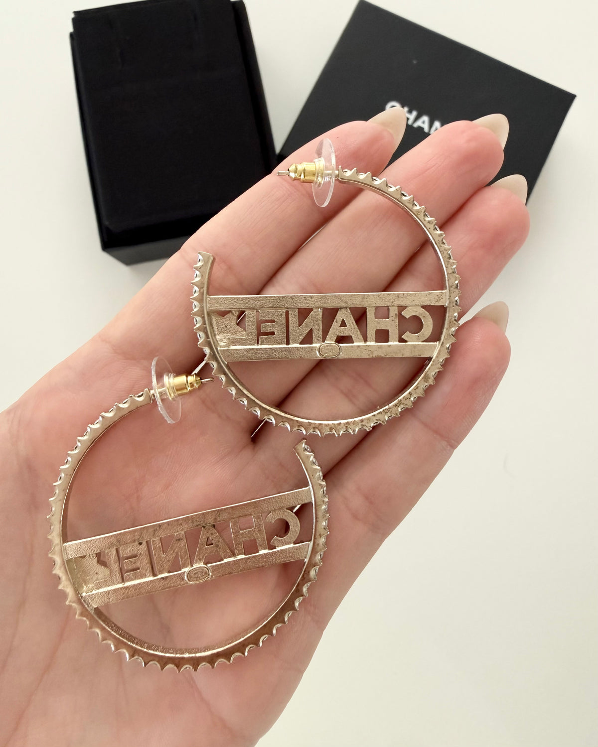 Chanel Goldtone and Crystal CHANEL Star Hoop Earrings from 2022