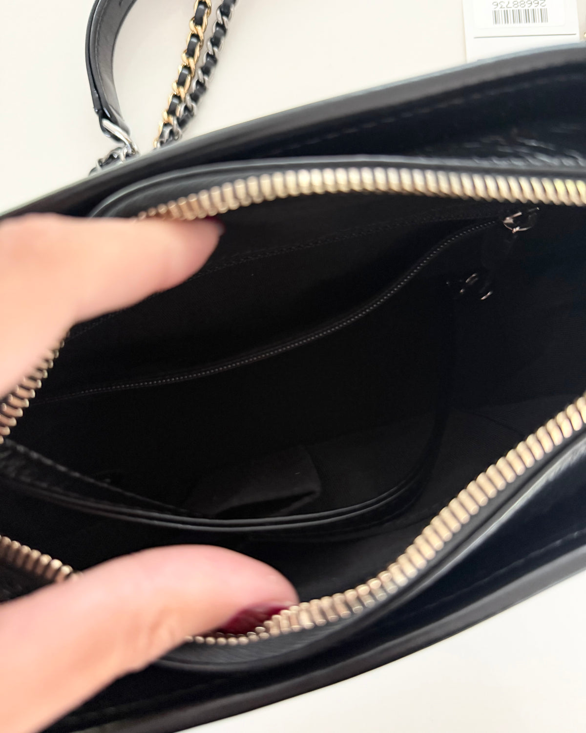 Chanel Black and Gold Gabrielle Mini Hobo Bag 26 series from 2018