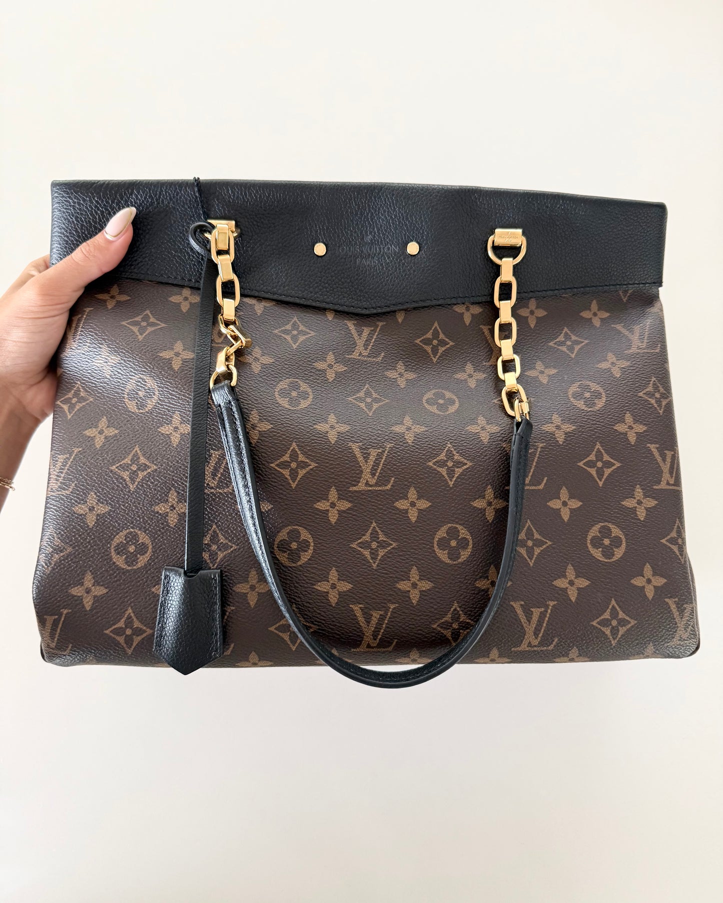 Louis Vuitton Monogram and Black Pallas Shopper Tote from 2016