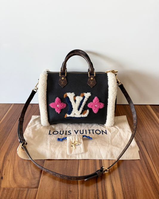 Louis Vuitton Black Leather Monogram Teddy Speedy 30 from 2020