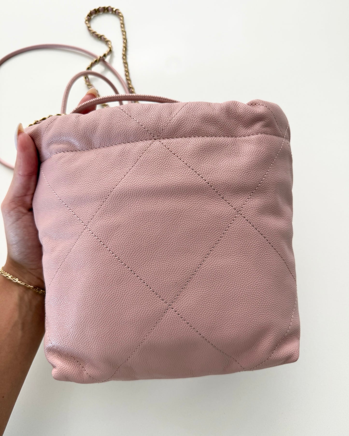 Chanel Light Pink Caviar Mini 22 Bag