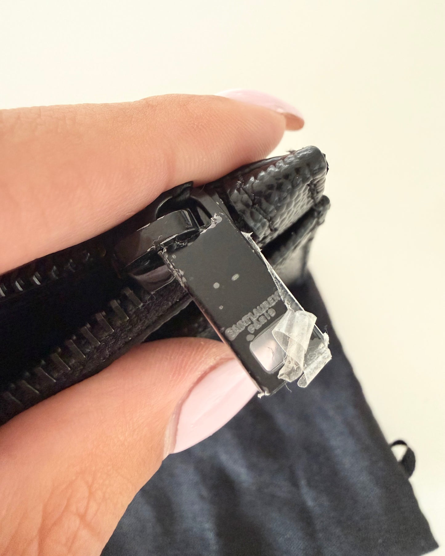 Saint Laurent Black Leather Matelasse Quilted Pouch