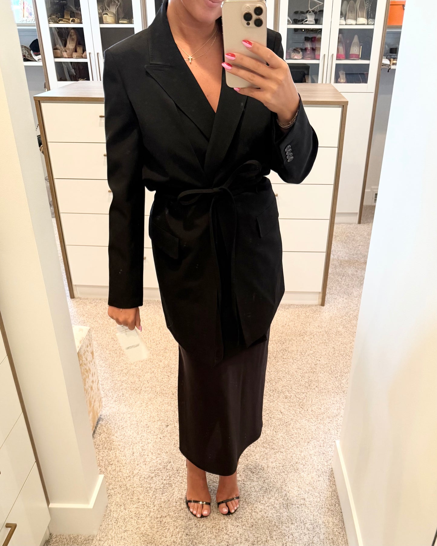 Valentino Black Bow-Tie Blazer Jacket Mini Dress Size 42