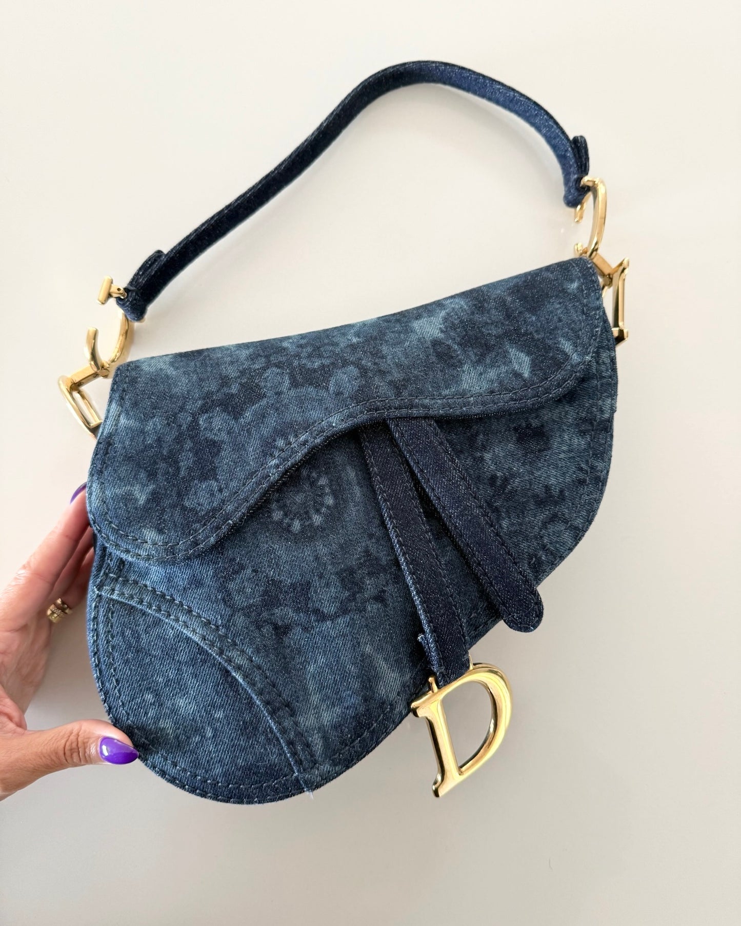 Christian Dior Kaleidoscope Tie Dye Denim Saddle Bag