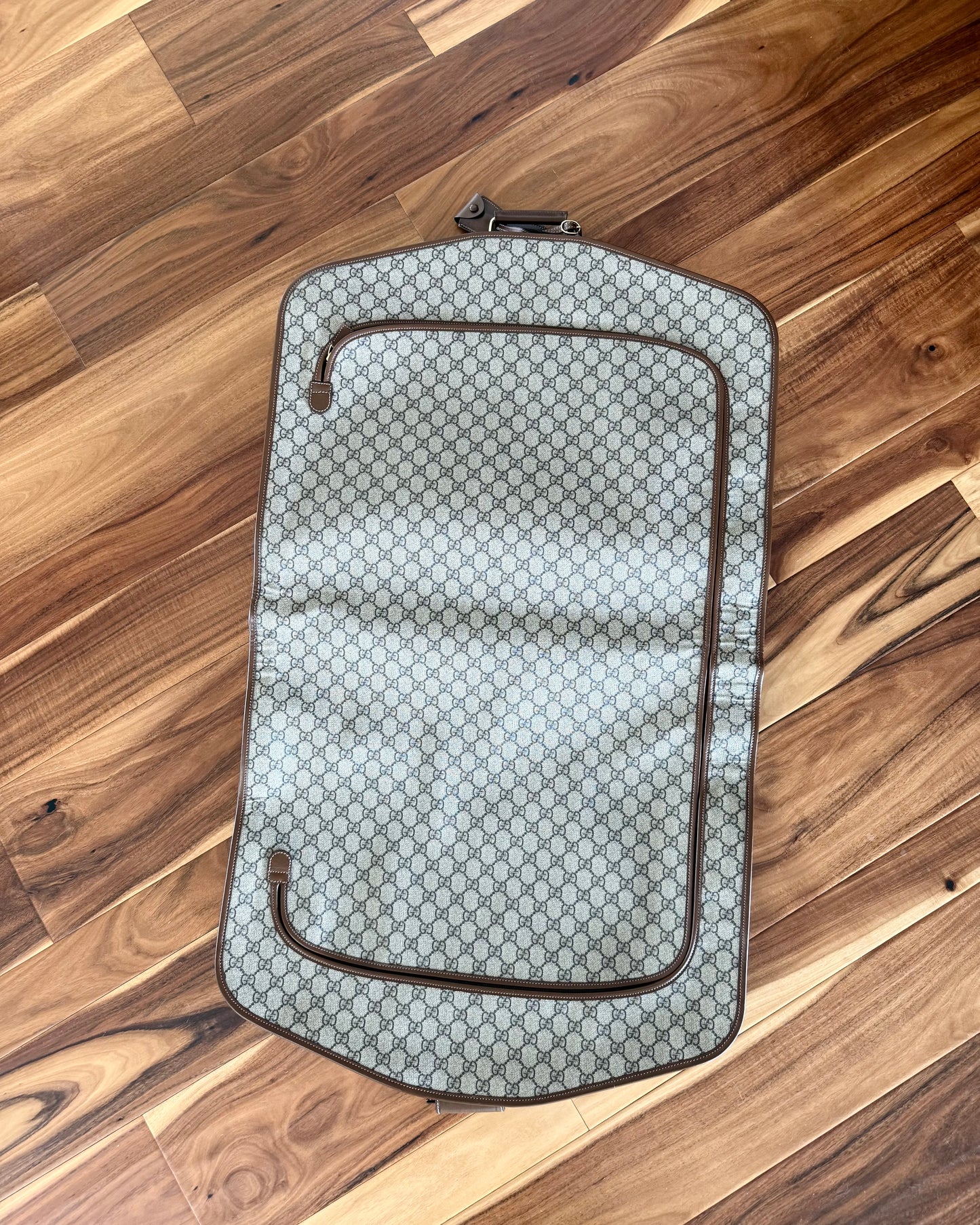 Gucci Beige/Brown Supreme Coated Canvas and Leather Garment Bag
