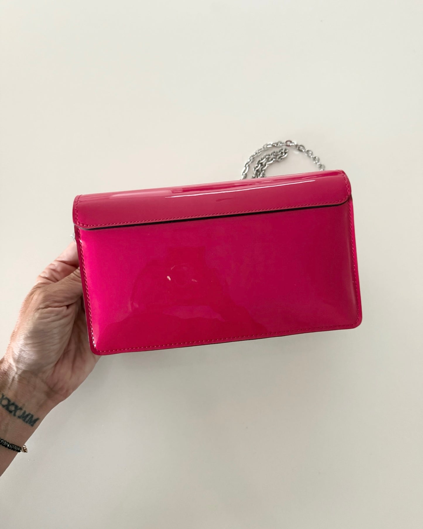 Louis Vuitton Pink Vernis Cherrywood Chain Wallet Bag from 2019