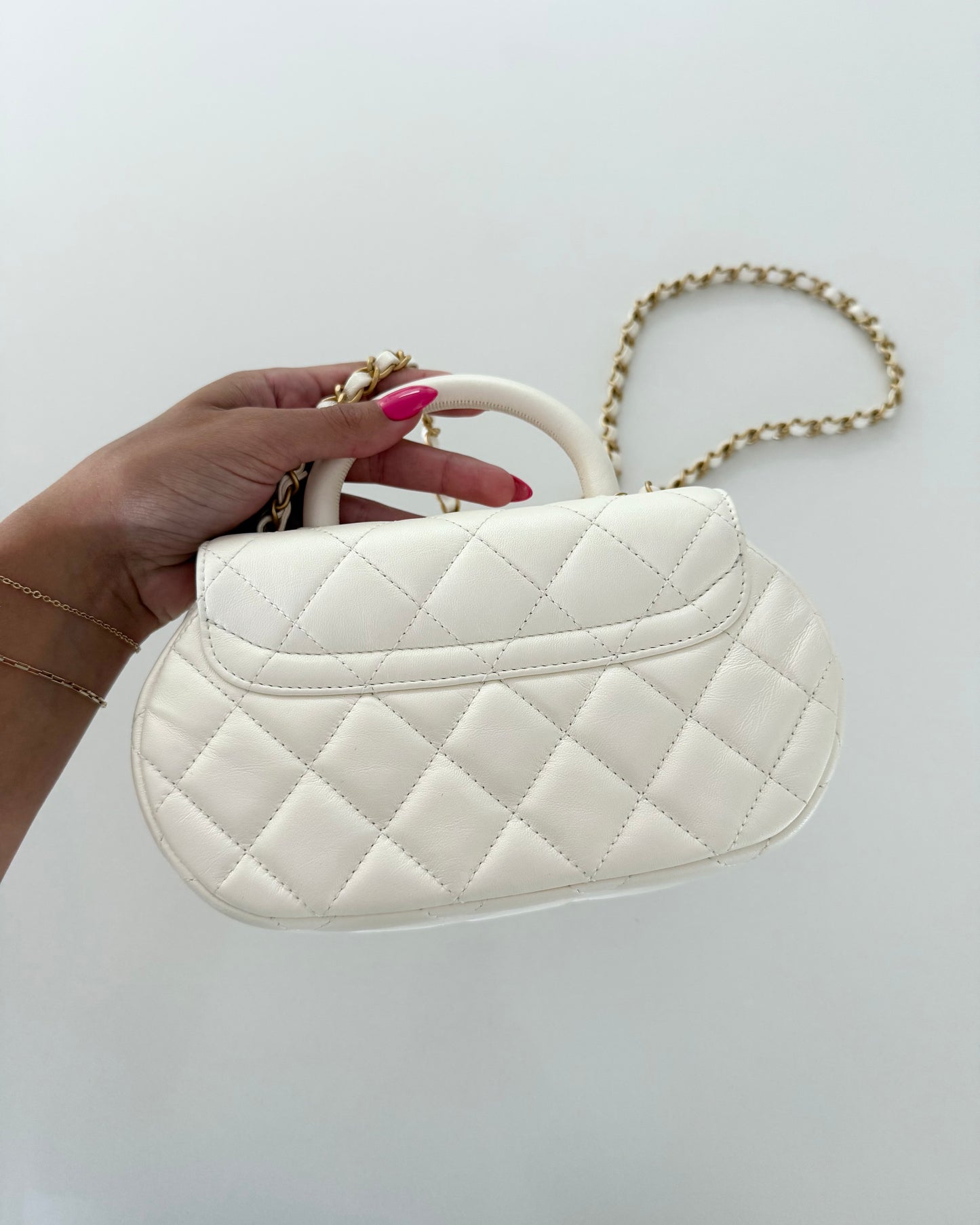 Chanel Pearlized White Baywatch Top Handle Bag
