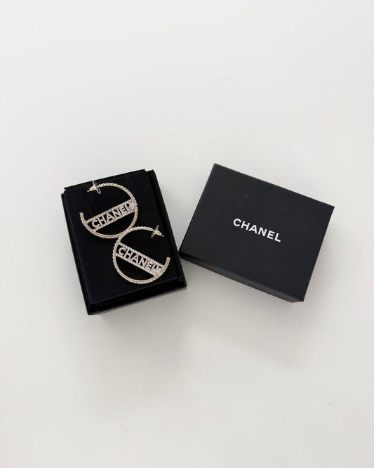 Chanel Goldtone and Crystal CHANEL Star Hoop Earrings from 2022