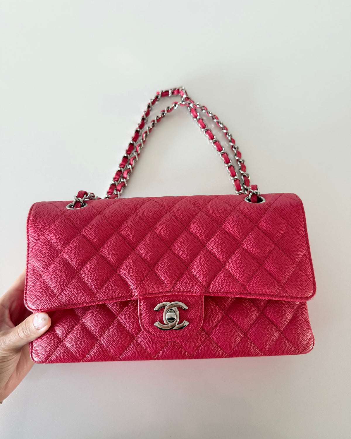 Chanel Red/Coral 11.12 Medium Classic Double Flap