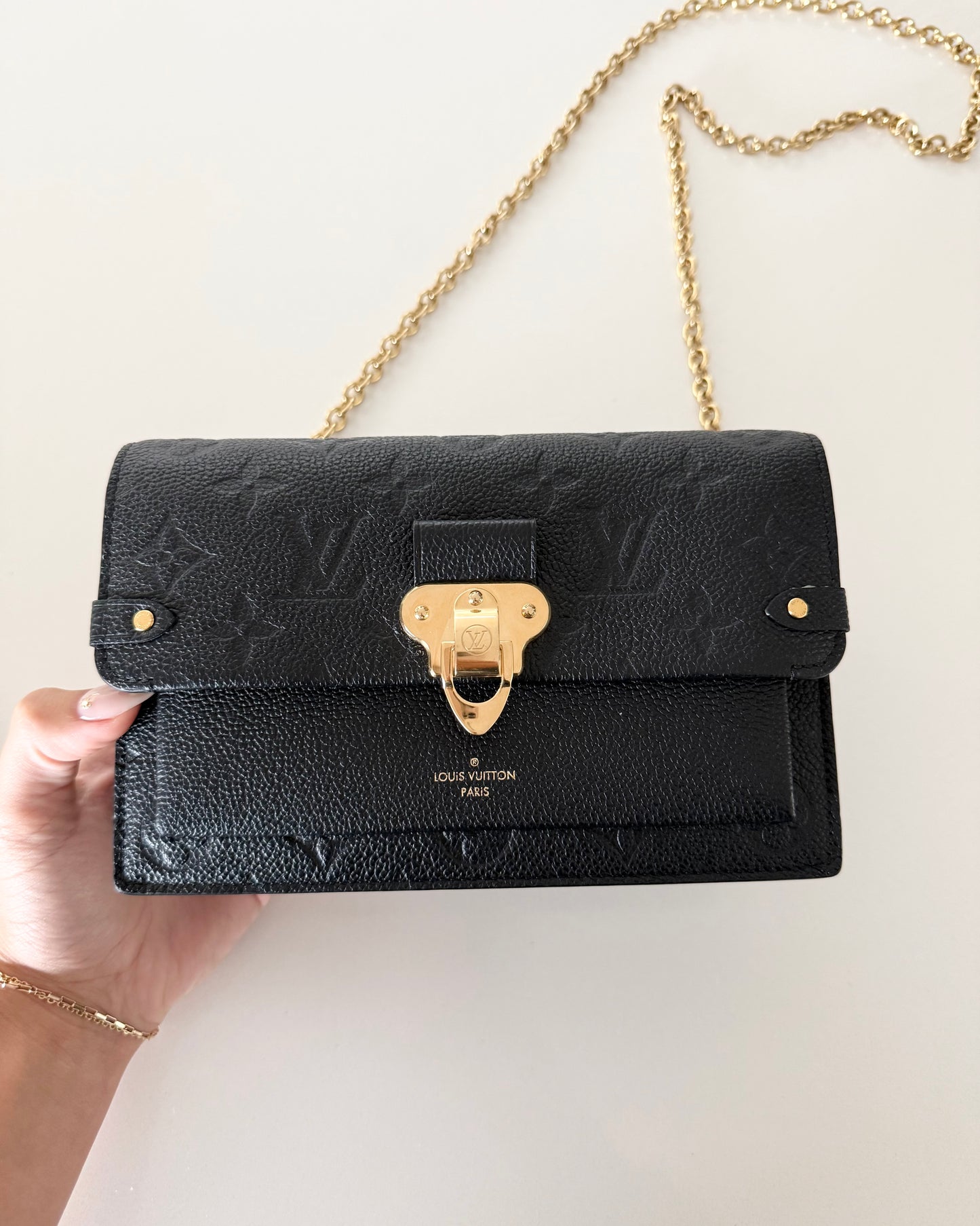 Louis Vuitton Black Empreinte Vavin Wallet on Chain