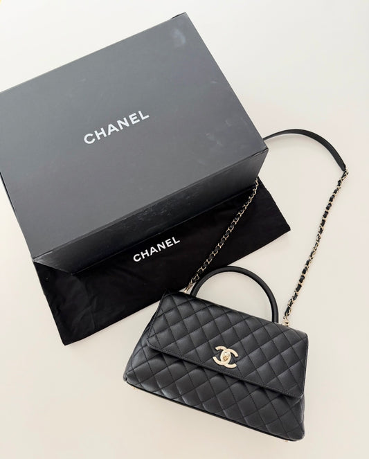 Chanel Black Caviar Large Coco Handle