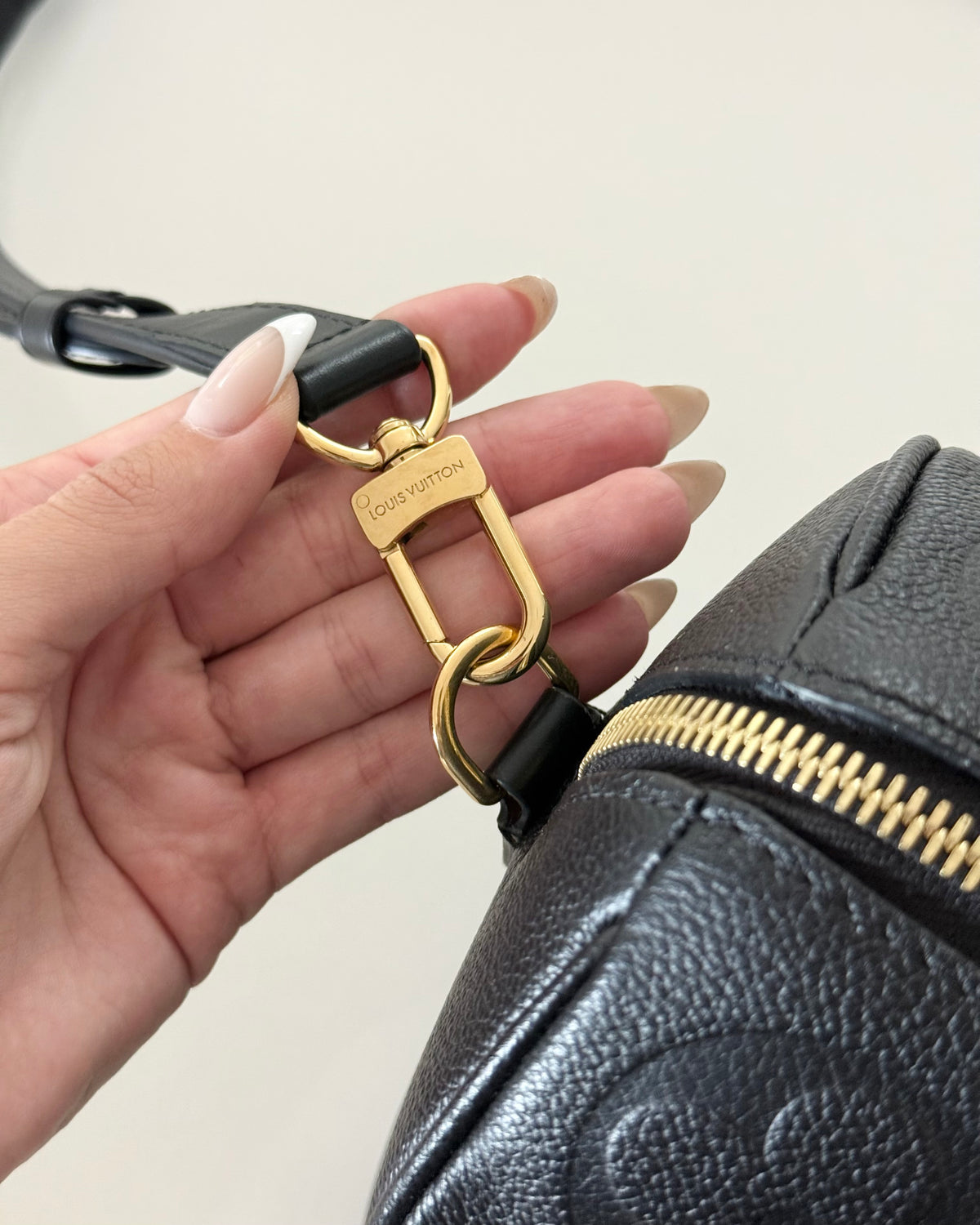 Louis Vuitton Black Monogram Giant Empreinte Leather Speedy 25 NM Bandouliere