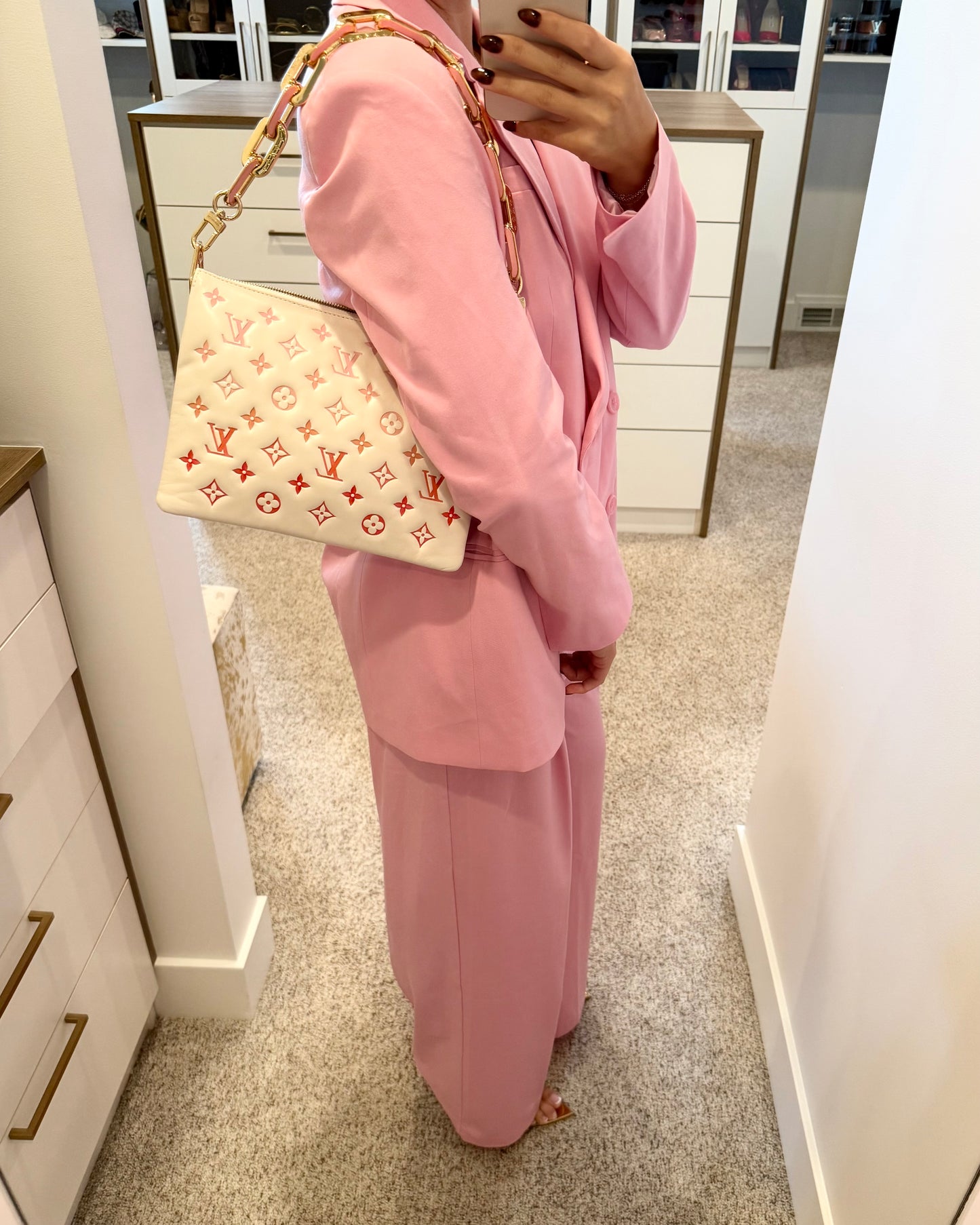 Louis Vuitton Limited Edition Sunrise Aquarelle Monogram Embossed Lambskin Leather Coussin PM Bag