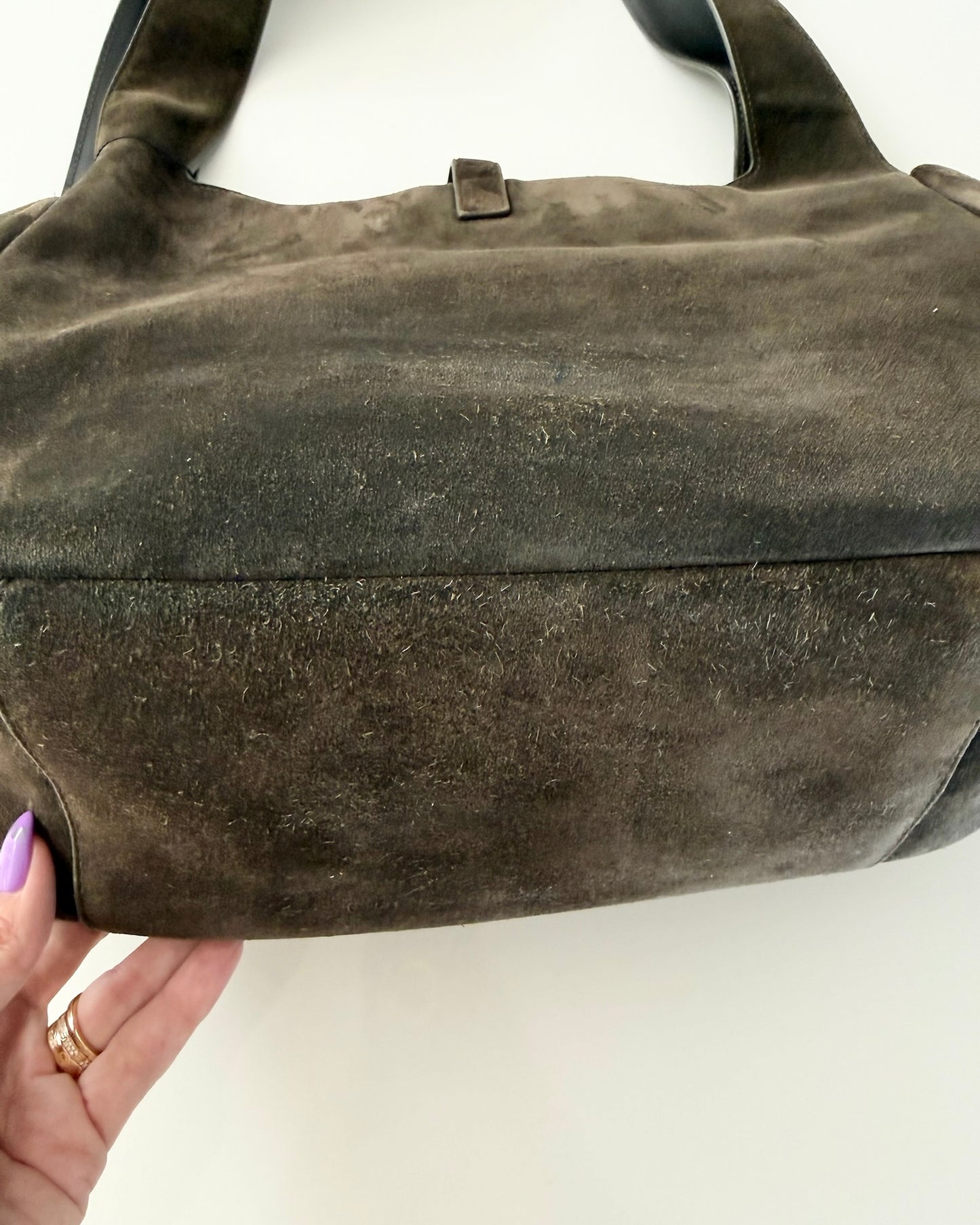 Saint Laurent Brown Suede Bea Tote Bag