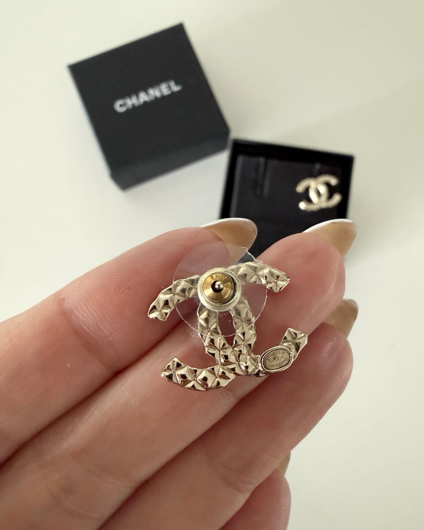 Chanel Goldtone and Clear Crystal Studs from 2022