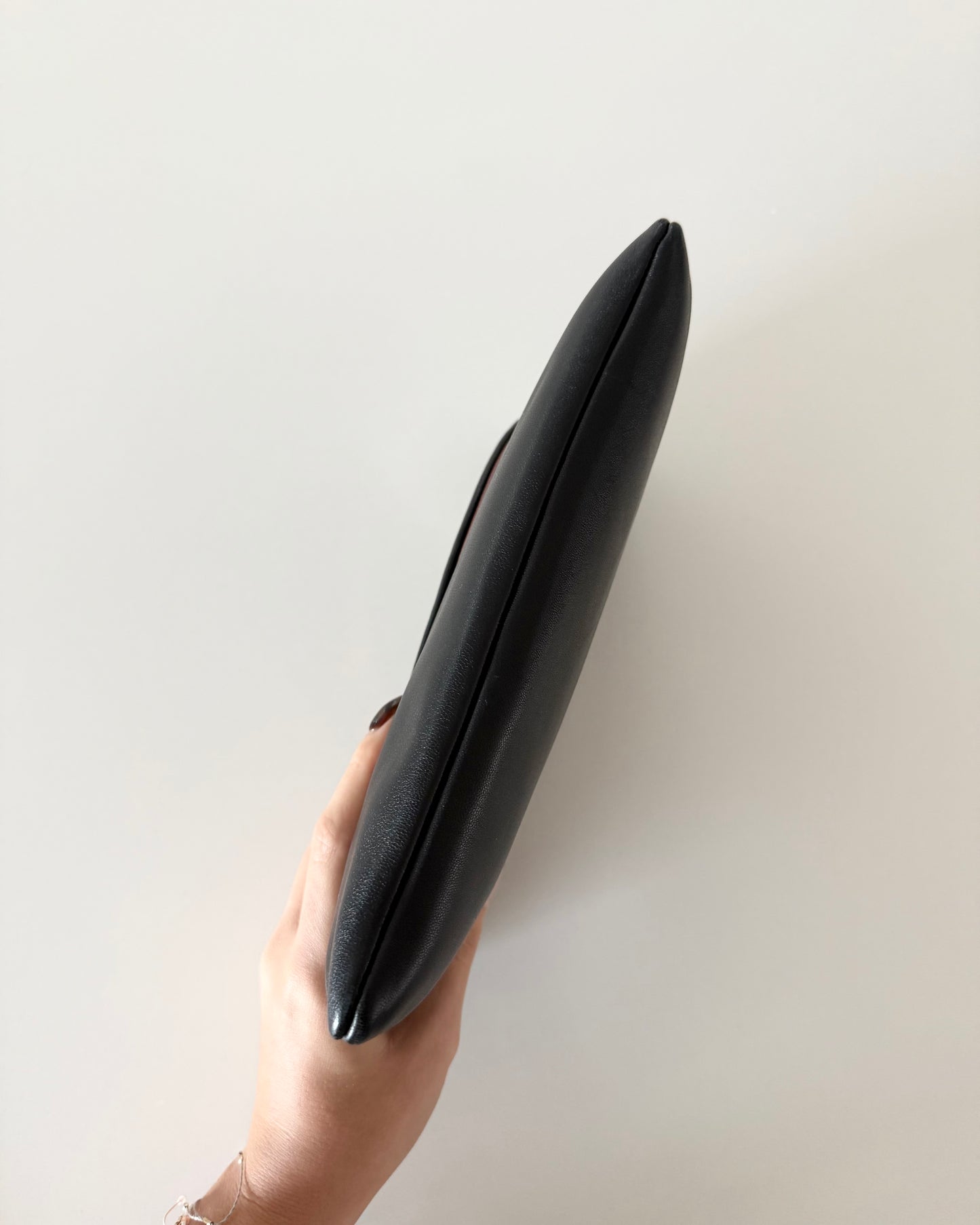 Valentino Black Turnlock Logo Clutch