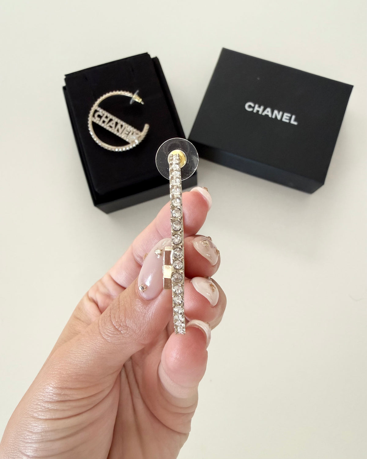 Chanel Goldtone and Crystal CHANEL Star Hoop Earrings from 2022