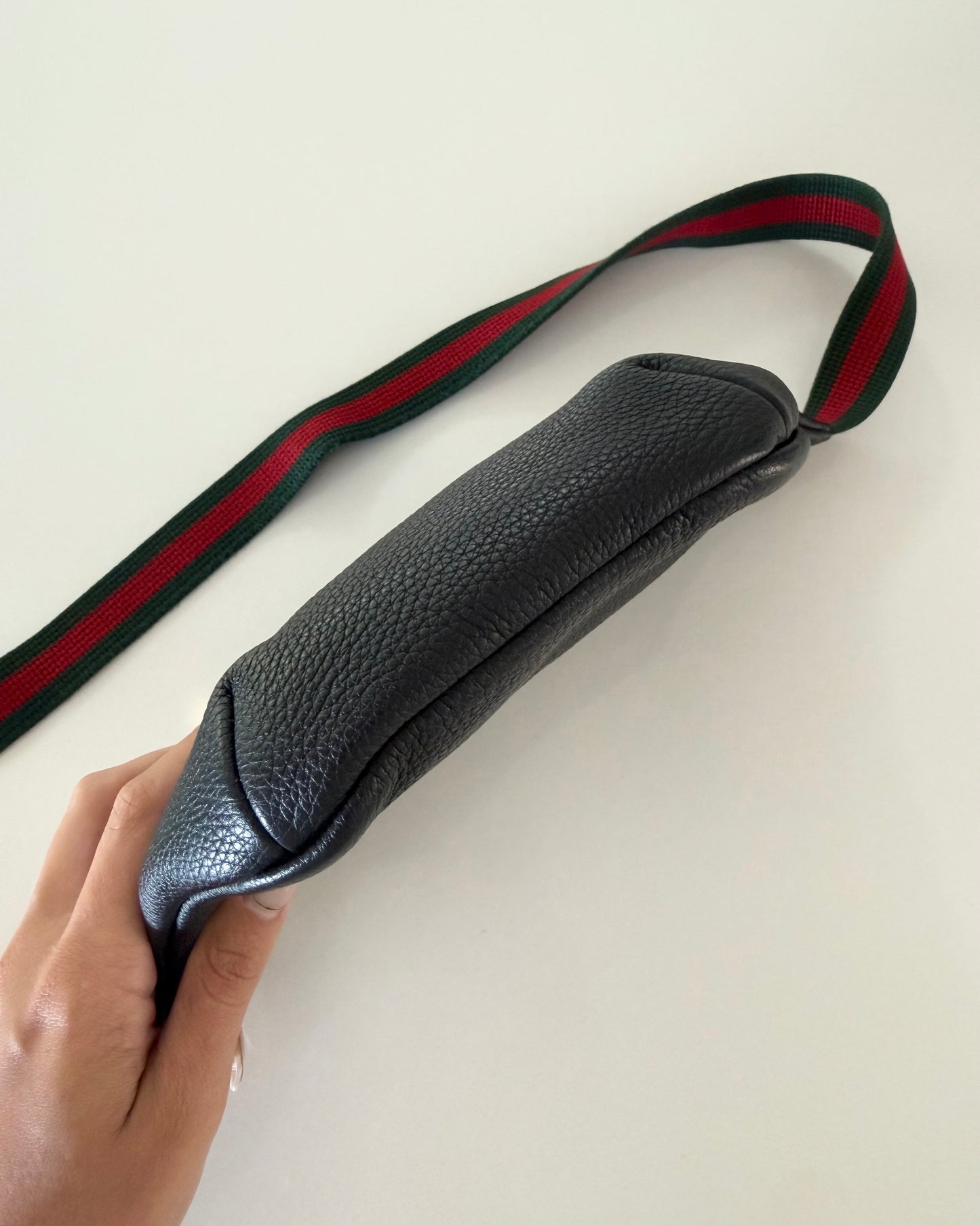 Gucci Black Leather Small Logo Belt Bag